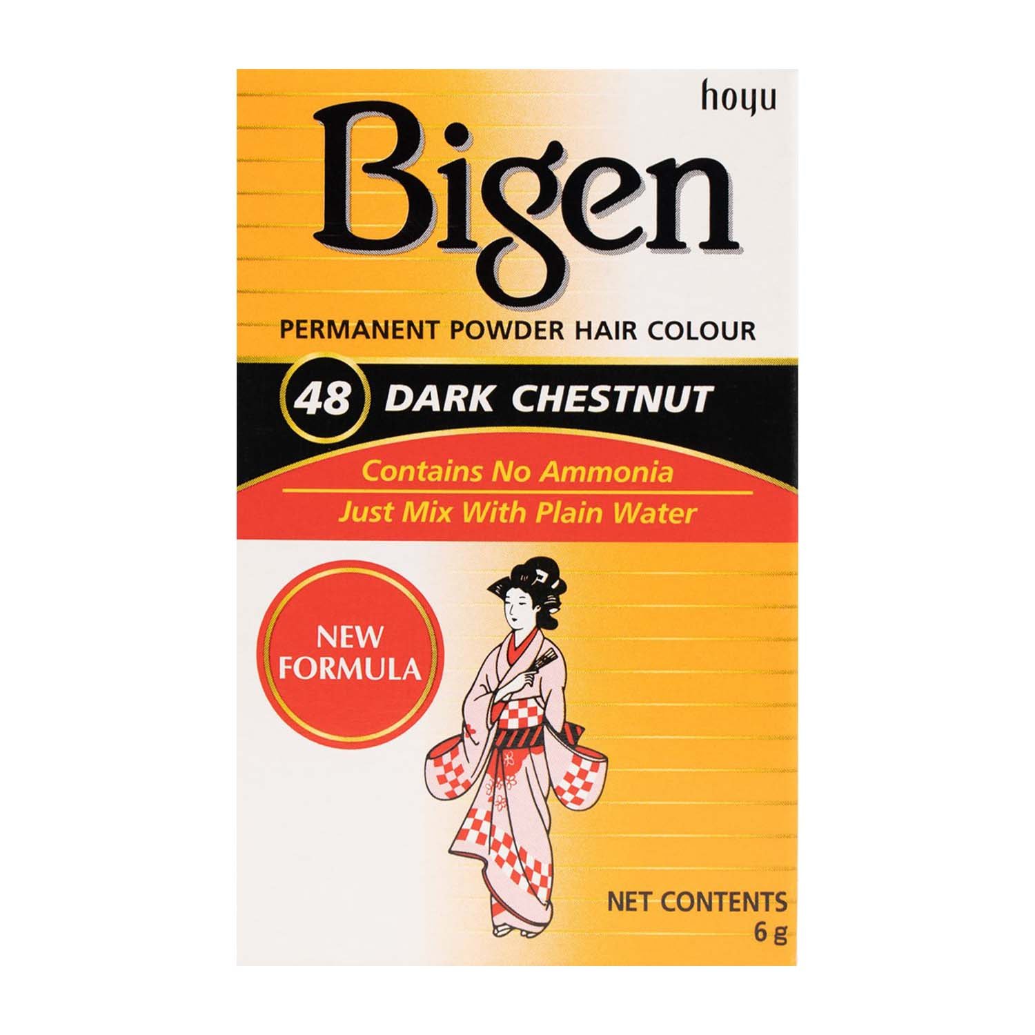 Bigen Hair Colour Dark Chestnut 48 Permanent Powder - Haarfarbe 6g Bigen